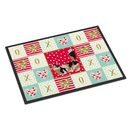 Carolines Treasures 18 x 27 in. Munchkin No.3 Cat Love Indoor or Outdoor Mat CK5652MAT